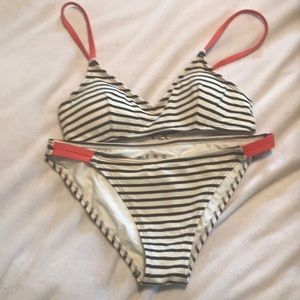 AERO striped and coral bikini S/XS